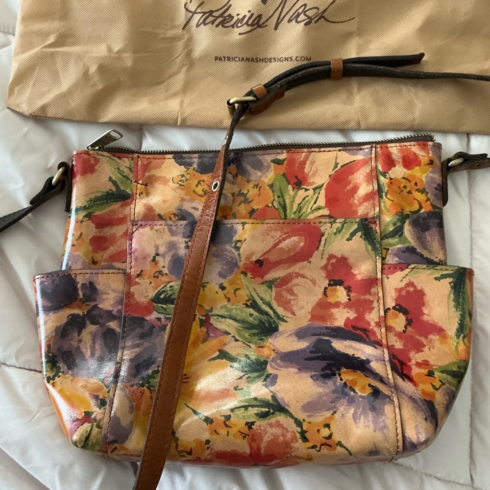 Patricia Nash Floral Leather Bag, NWOT